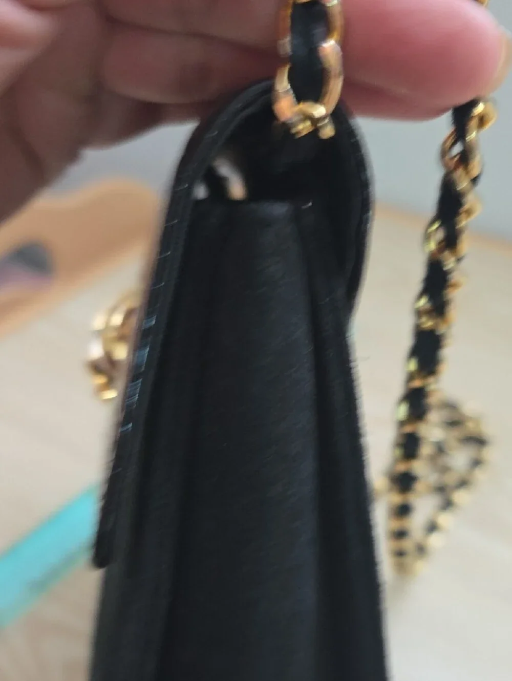 VINTAGE Magid Black Women's Chain Shoulder Bag with Gold Accent
